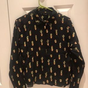Zara cactus button down blouse